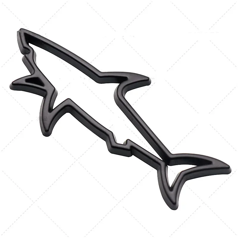 3D Metal Hollow Emblem Badge Decalques, Tubarão, Animais, Peixe, Automóvel, Motocicleta, Adesivo de Carro, Styling Acessórios