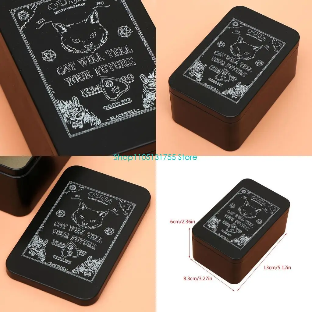

K0EF Playings Cards Box Trading Card Case Tarots Storage Can Card Organizers Card Case Empty Metal Storage Box for Game Cards