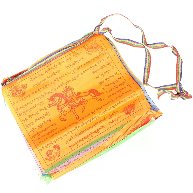 8.4m 28cm*25cm 1Set 30pcs Tibetan Buddhist Prayer Flags 5 Colors Fabric Craft Polyester Tibet Style Decorative Flag