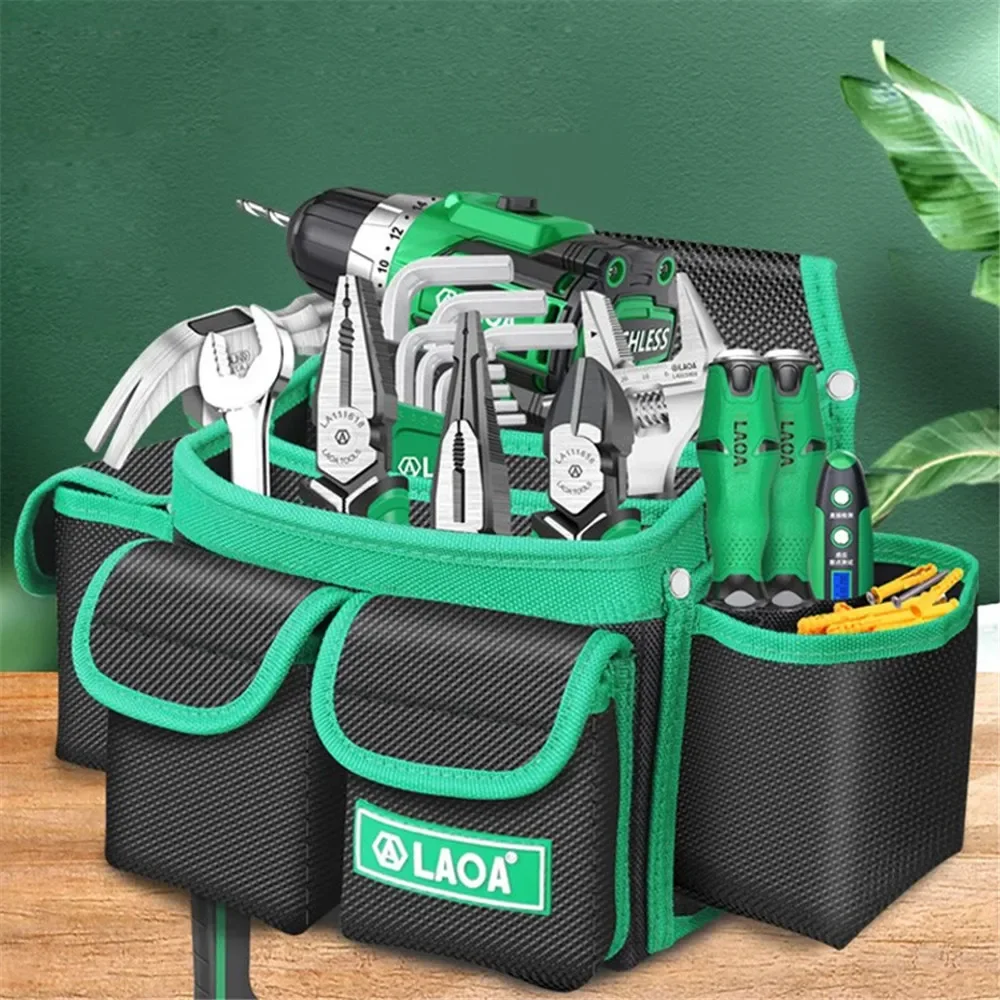 

LAOA Plus Size Tool Waist Bag Portable Durable Electrician's Waist Bag Multifunctional Carpenter's Bag 1680D Oxford Tool Bags