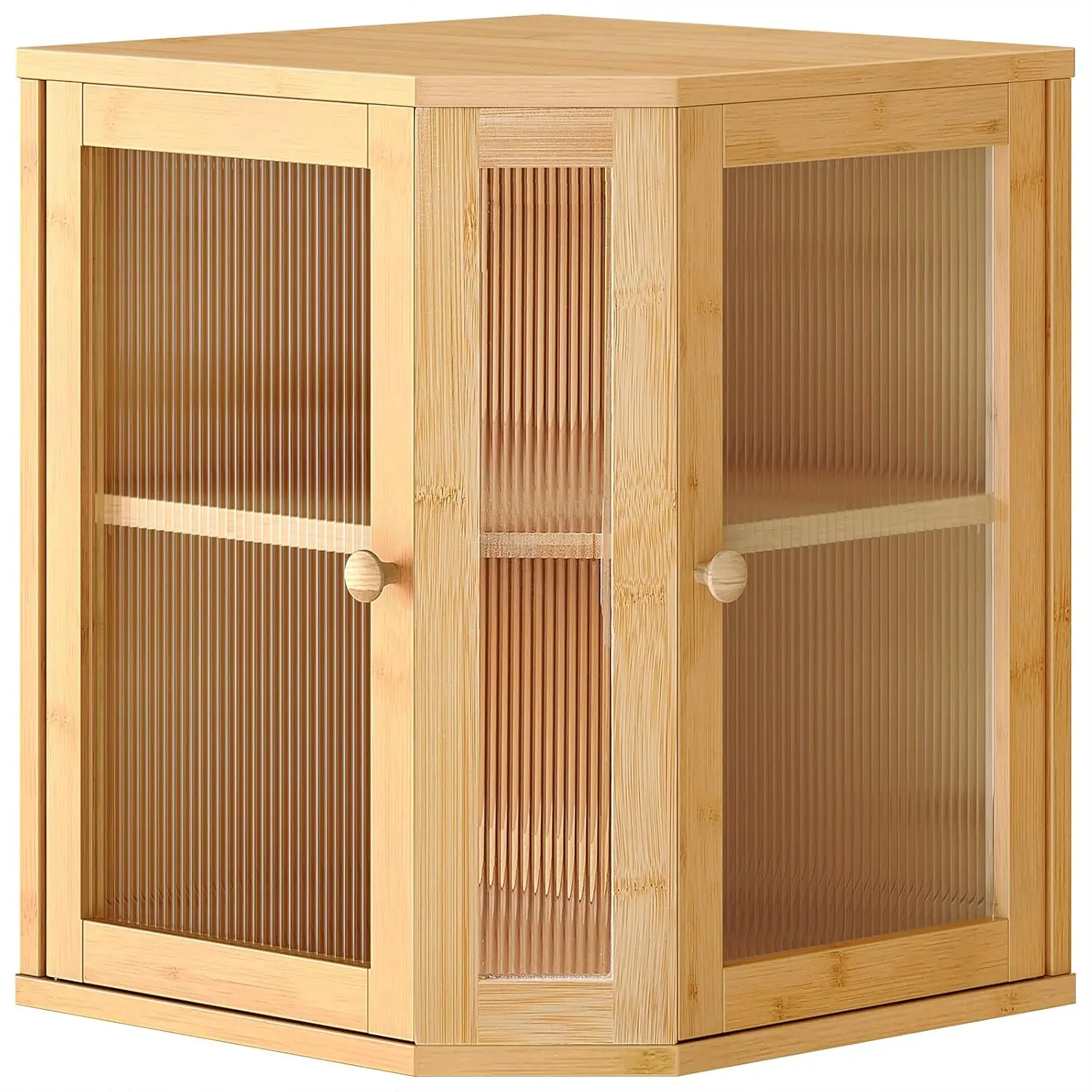 

Bamboo Bread Box with Dual Acrylic Doors, Large 2-Tier Storage for Kitchen Countertop, Natural Design