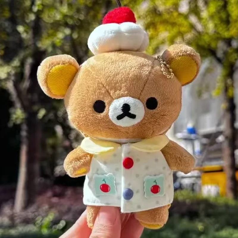 

Rilakkuma Shopkeeper в японском стиле, милая мультяшная плюшевая игрушка, набор подвесок, брелок для ключей, сумка, очаровательные модные декоративные аксессуары