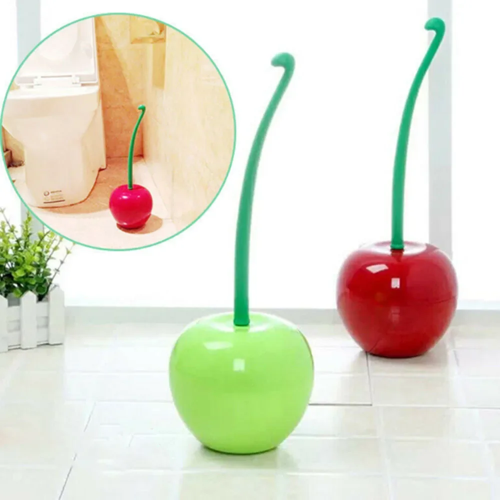 

New Cherry Shape Lavatory Brush Toilet Brush Holder Set for Washroom Clean Tools Household Bathroom Accessories