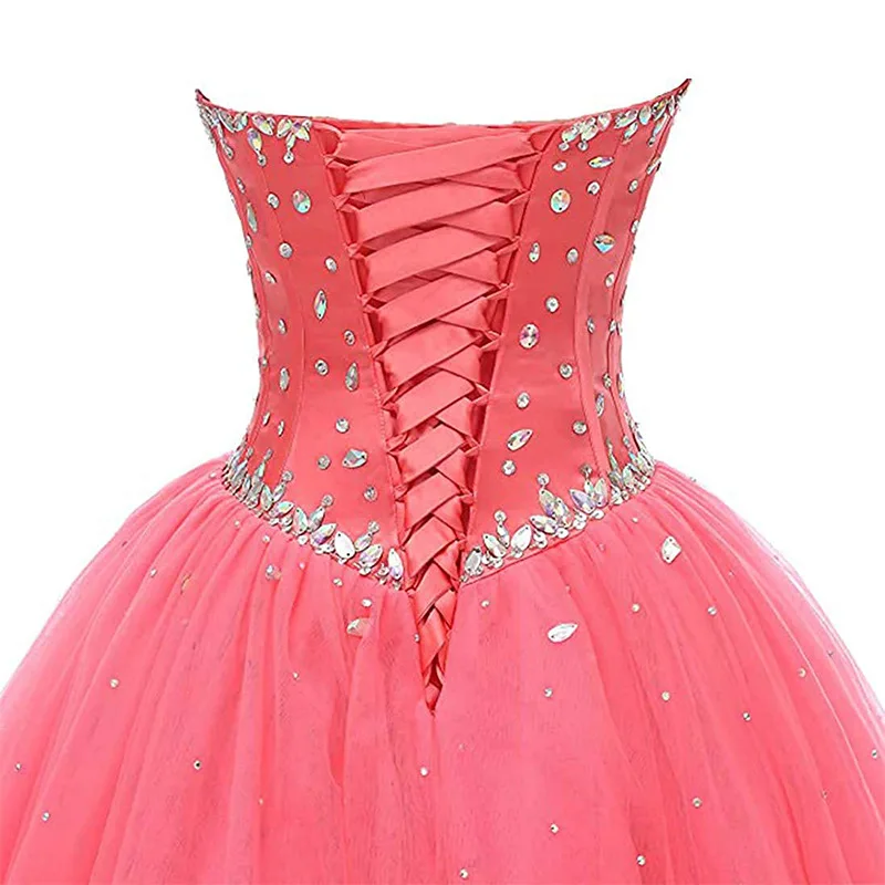 GUXQD-vestido De baile para quinceañera, vestido De fiesta De cumpleaños De princesa con cuentas De cristal brillantes, 15 años