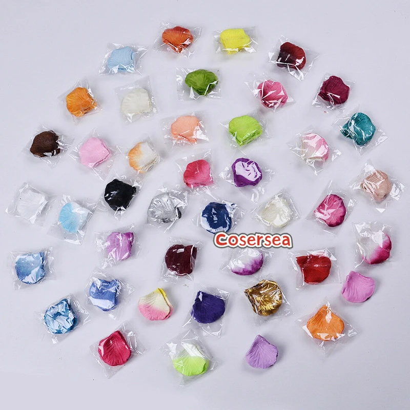 Cosersea 100 ~ 1000 Chiếc 13 Phong Cách Gradient Lụa Màu Sắc Hoa Hồng Hoa Cánh Hoa Cosplay Phụ Kiện Tiệc Cưới Bộ Confetti Trang Trí Chủ Đề