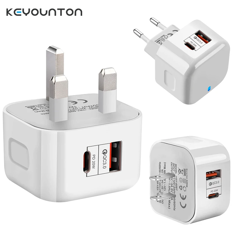 USB C Charger 20W PD Fast Charge QC3.0 QC4.0 For Macbook Pro iPhone12 Samsung S20 Huawei P40 P30 Pro Xiaomi 10 9 Mi iPad Adapter