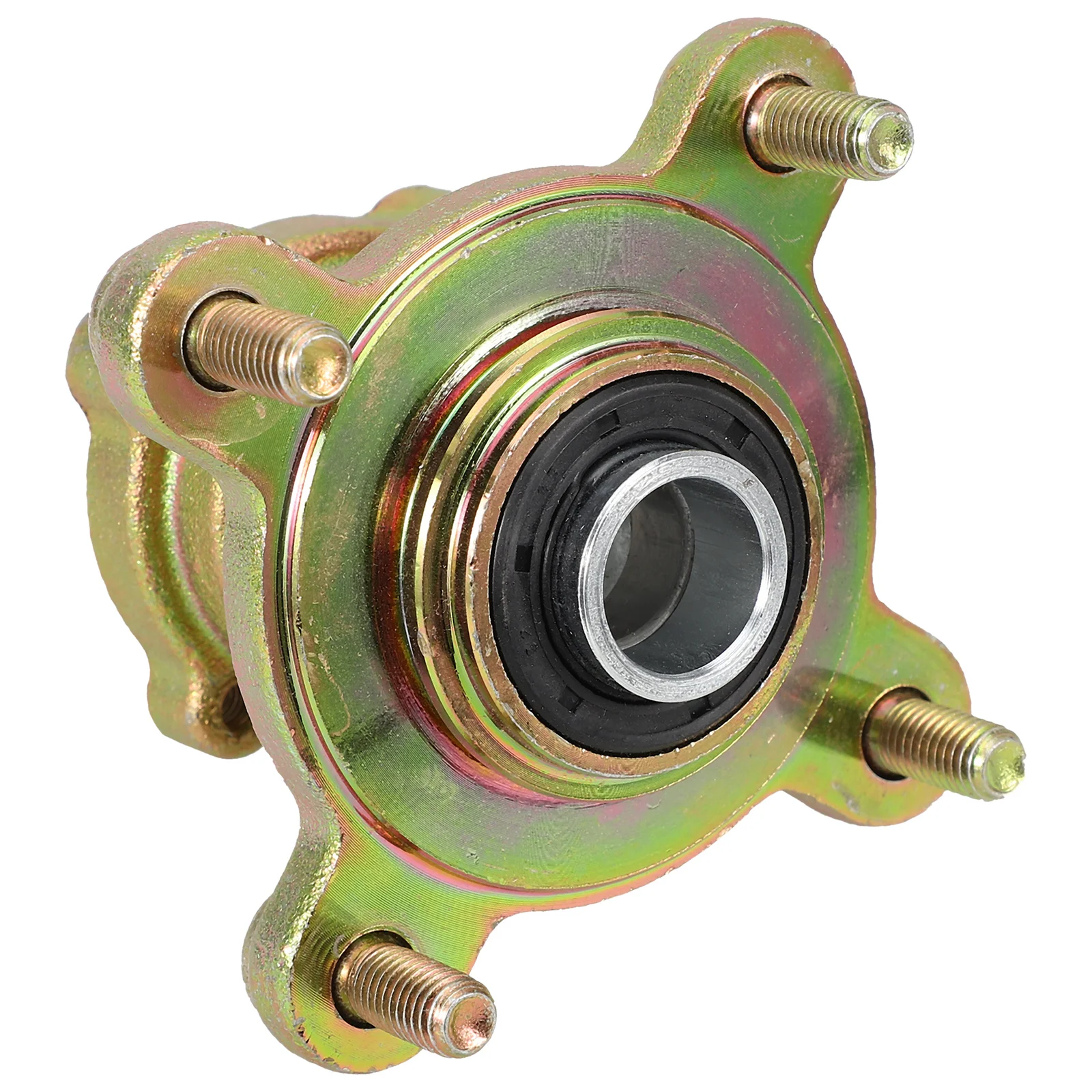 

Front Wheel Hub Metal Assembly Stable Go Kart Atv Wheel Rim Axle Hub Brake Disc for Beach Wilderness Use Go Kart Accessories