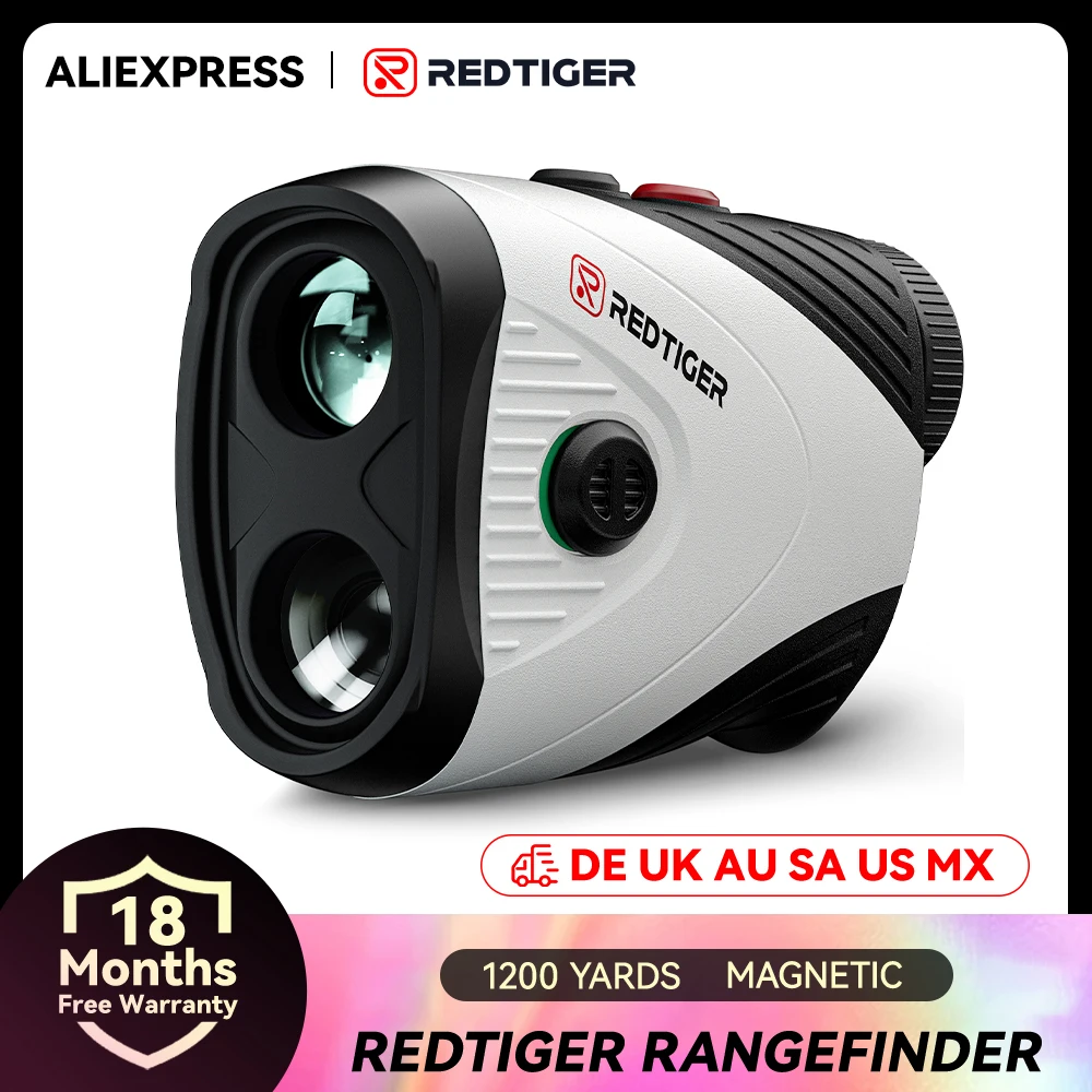 REDTIGER Golf-Entfernungsmesser mit Neigung, 1000 m, 1200 Yards, Laser-Entfernungsmesser, Golf, 7-fache Vergrößerung, wiederaufladbare Entfernungsmesser