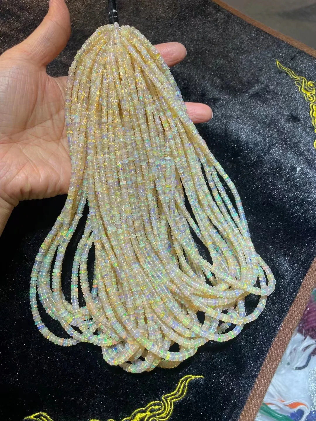 AAA بالجملة أعلى العقيق الاثيوبي الطبيعي Rondelle الأحجار الكريمة فضفاض الخرز لصنع المجوهرات DIY تصميم قلادة سوار للهدايا #6