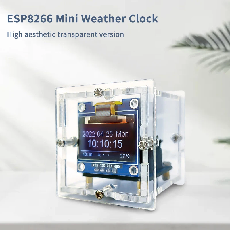 ESP8266 Mini Weather Clock Kit Electronic Weather Station Multifunctional WIFI Digital Clock DIY Soldering Project Practice Kit
