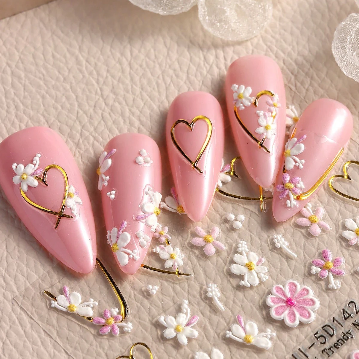    قطعتان من ملصقات الأظافر لتخفيف الزهور للربيع/الصيف، سهلة الاستخدام لتزيين الأظافر بنفسك والهدايا وتصفيف مكياج الحفلات والزفاف