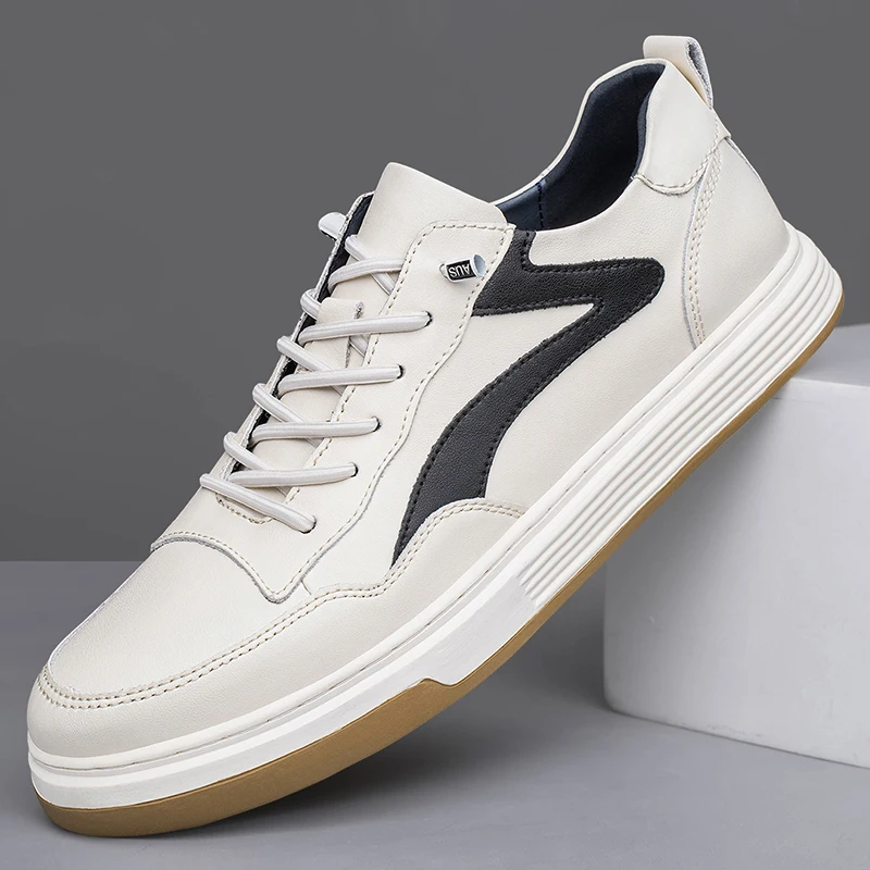 

Брендовые уличные кроссовки на шнуровке, мужская модная обувь, удобная повседневная обувь из натуральной кожи, новые нескользящие мужские туфли на плоской подошве для скейтбординга