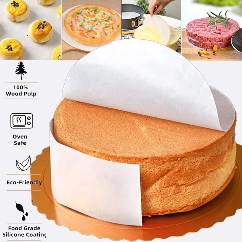 

Parchment Paper Sheets Baking Round Parchment Paper for Round Cake Pan for Cake Baking Air Fryer Liners Freezing Tortilla Press