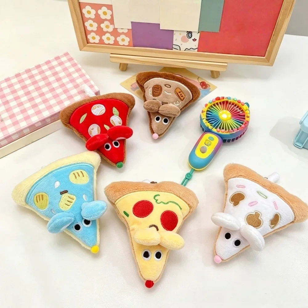 6pcs Potato Keychain Combination Pizza Mouse Keychain Cartoon Cute Friendship Pizza Pendant Fashion Plush BFF Keyring Party