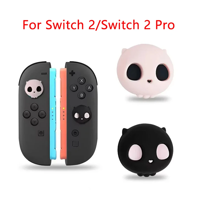 4 pçs bonito macio silicone joystick tampas polegar apertos capa para interruptor 2 joy con controlador proteção acessórios de videogame