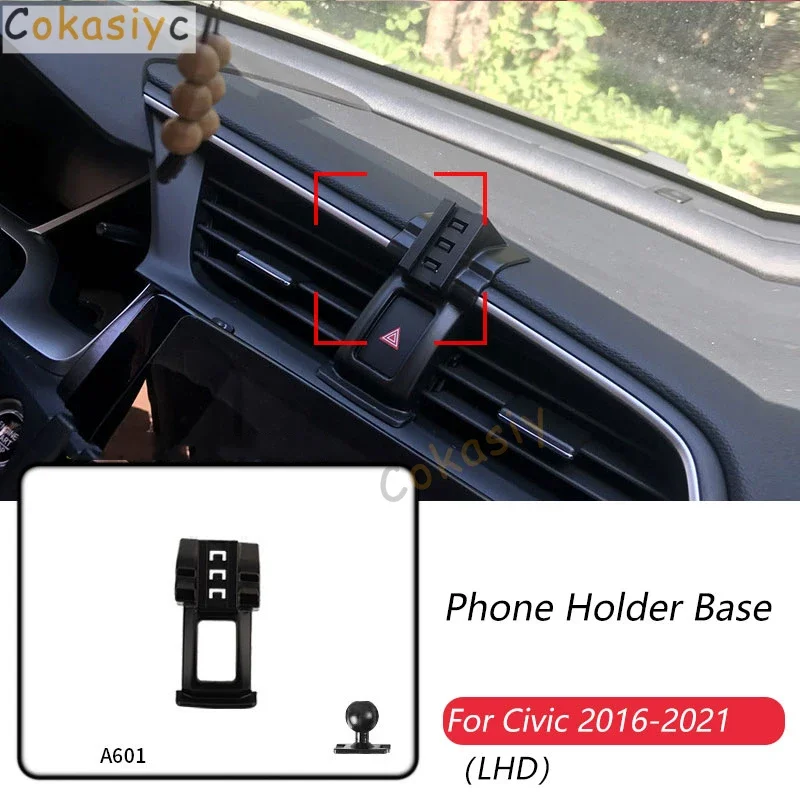 

Автомобильный держатель для телефона, специальные крепления для Honda Civic 10th 2016-2021, фиксированный кронштейн для выпуска воздуха с левым рулем, аксессуары с шариком 17 мм