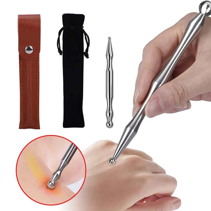 

Акупунктурная ручка, инструменты для рефлексологии лица, массажер триггерной точки из нержавеющей стали, массажер для глубоких тканей спины, массаж тела и лица