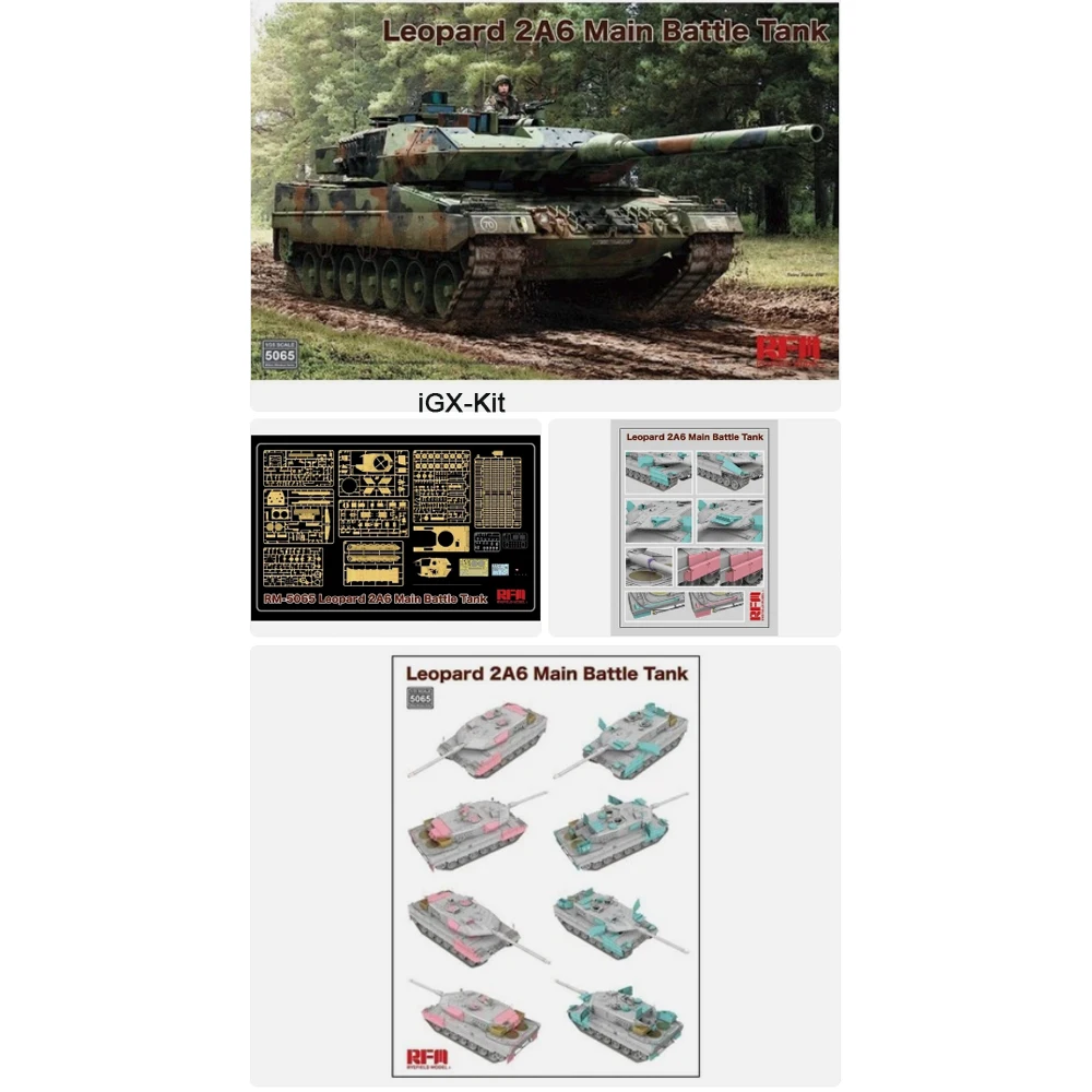 Rye Field 5065 1:35 Scale Leopard 2A6 Main Battle Tank MBT w/Workable Track Links Vehicle Plastic Assembly Model Building Kit