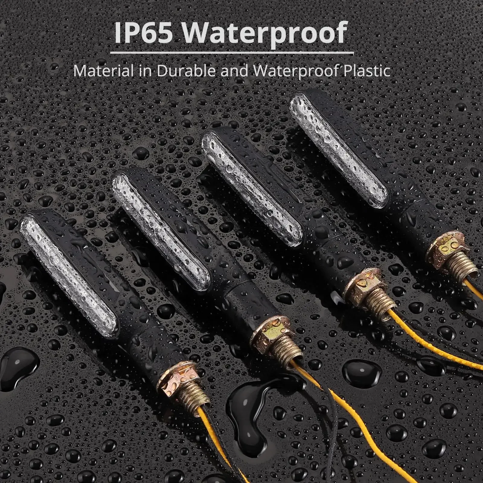 

4 Pcs E24 LED Turn Signals Approved Waterproof IP65 Turn Signal Lights Lamp Bulb for M10 Motorcycle Scooter