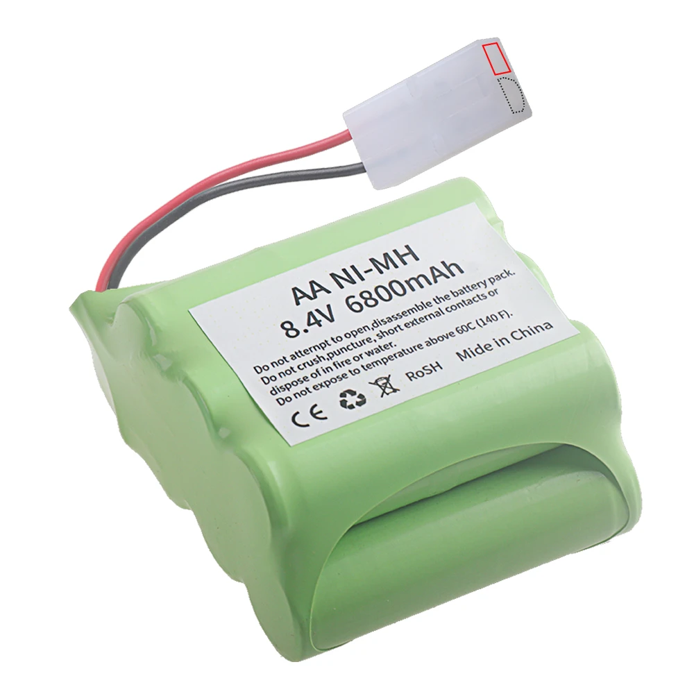 AA 8.4V Rechargeable Battery NiMH For Rc toys Car Trucks Tanks Trains Robot Boat Gun tools Parts Ni-MH 8.4V 6800mah Battery