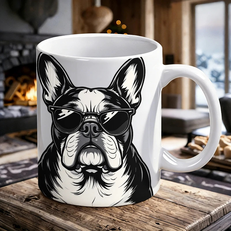 

Trendy French Bulldog Ceramic Mug, coffee cup, milk cup, office tea cup, drinking cup, fade-resistant, gift for friends