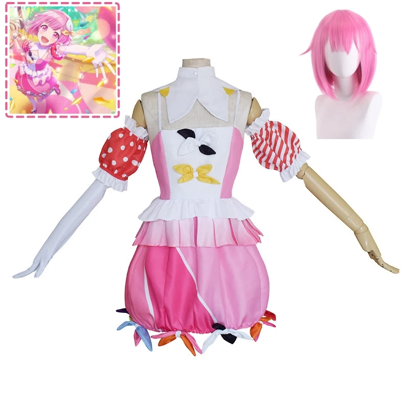 Wonderlands×Showtime Ootori Emu Cosplay Costumes Colorful Stage Feat Pink Dress Lovely Role Play Wig Suit Women Girls Gift