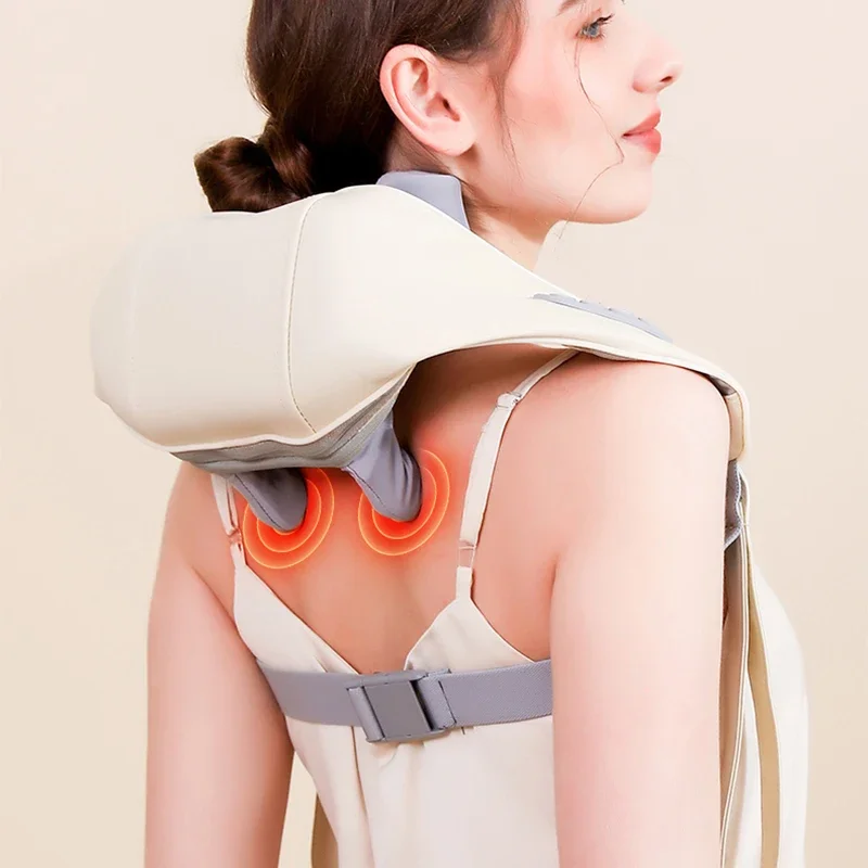 Shiatsu Neck And Shoulder Massager Shawl Kneading Spine Back Muscle Relaxer for Car Home Use Trapezius Neck and Shoulder Massage image 4