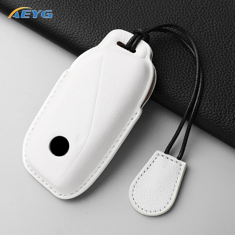 

leather Car Key Case Cover Shell For BMW i7 X7 G07 LCI iX I20 X1 U11 7 Series G70 G09 XM U06 G81 Energy key chain Accessories