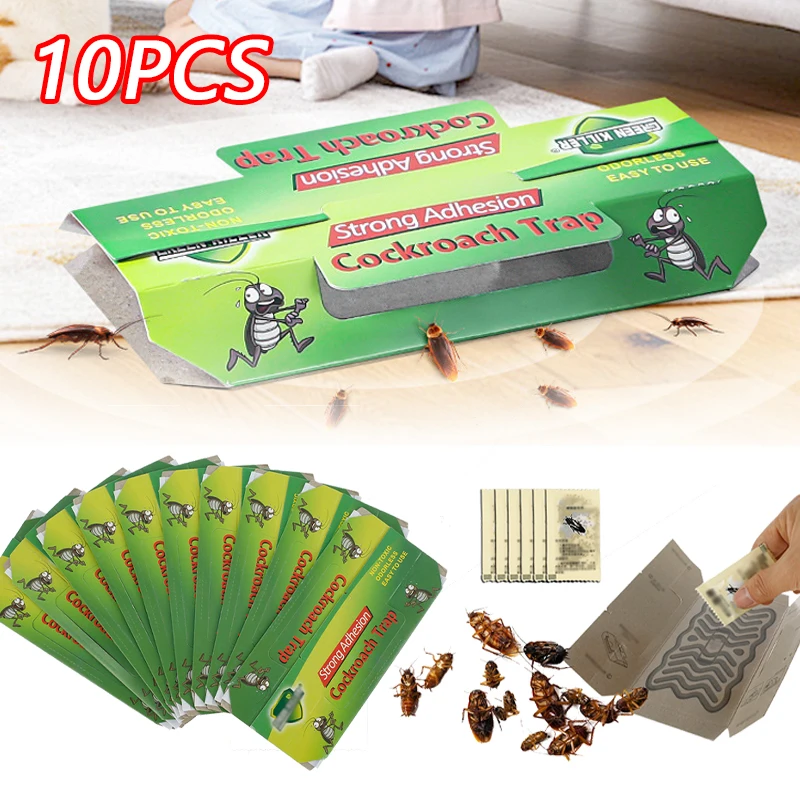 Armadilhas baratas não tóxicas, Casas baratas, Armadilha barata, Sticky Boards, Veneno, Colheres placa repelente, 10pcs