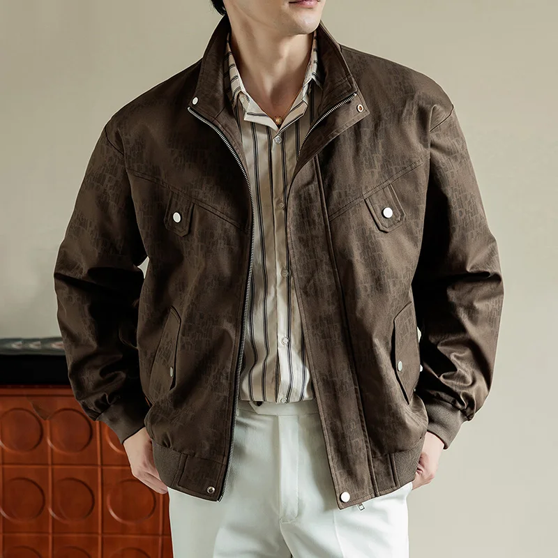 2026 Autumn New Men's Lapel Jacket American Fashion Casual Versatile Loose Jacket Classic Men's Jacket Brand Men's Clothing