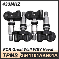 4PCS TPMS Sensor Tire Pressure Monitoring Sensor For Great Wall WEY 05 Tank 300 Haval H5 F7 H6 JOLION 3641101AKN01A 433MHZ