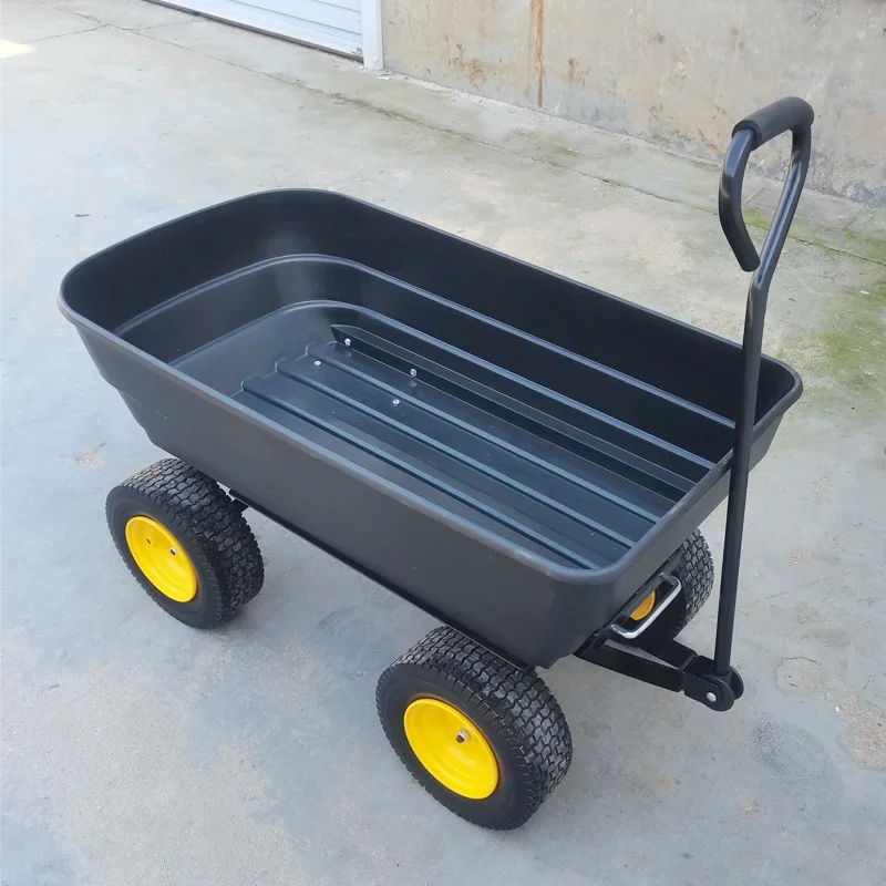 Four-wheel tractor trailer plastic dump truck beach camping stall trolley flat pull goods push-pull truck