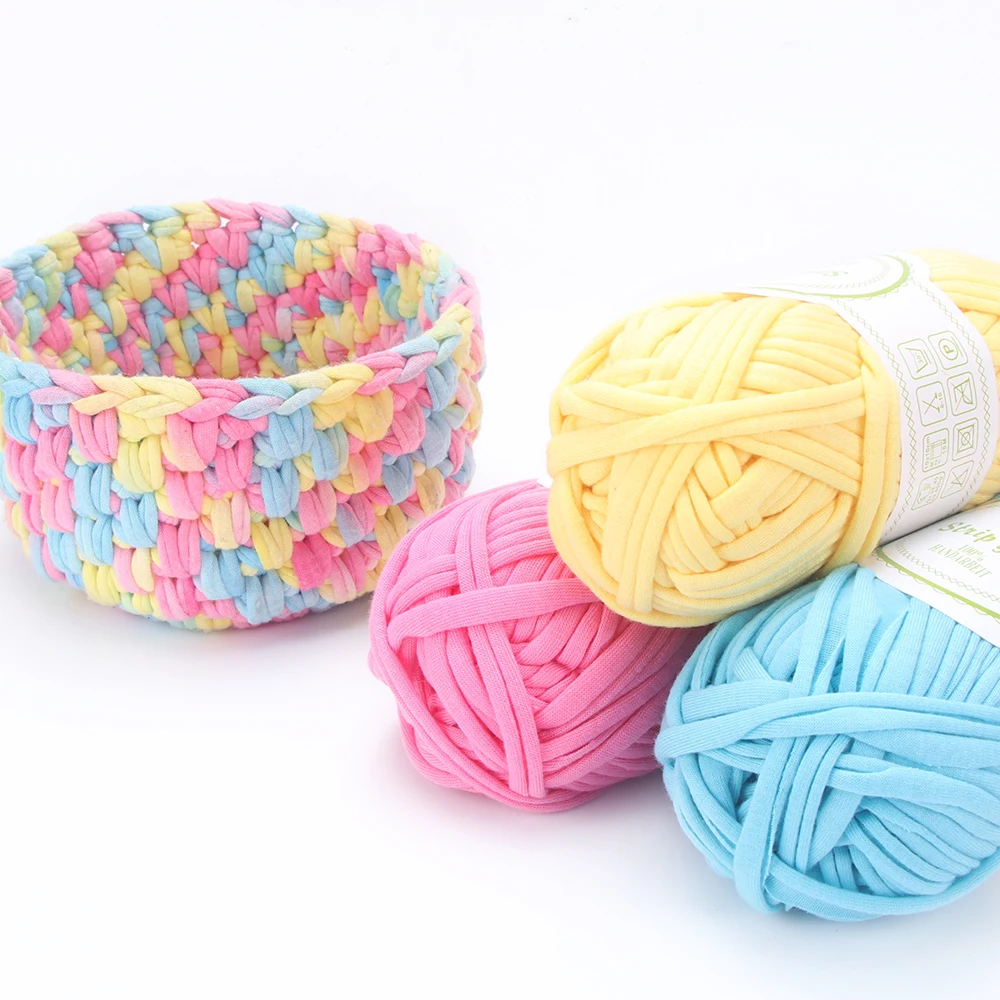 

QJH 5Pack T-Shirt Yarn Fettuccini Zpagetti Ball, Fabric Cloth Knitting Yarn for Hand DIY Bag Blanket Cushion Crocheting Projects