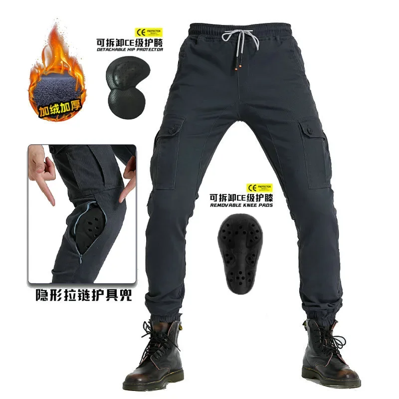 New Motorcycle Riding Pants Winter Casual Slim Black Protective Motorbike Cycling Pants Men Women Mtb Road Clothes