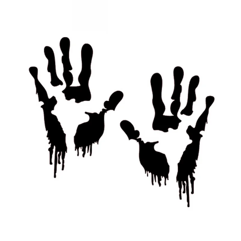 Car Sticker Zombie Handprint Walking Dead Fashion PVC Car Decoration Accessories Decals Waterproof Black/white,18cm*16cm