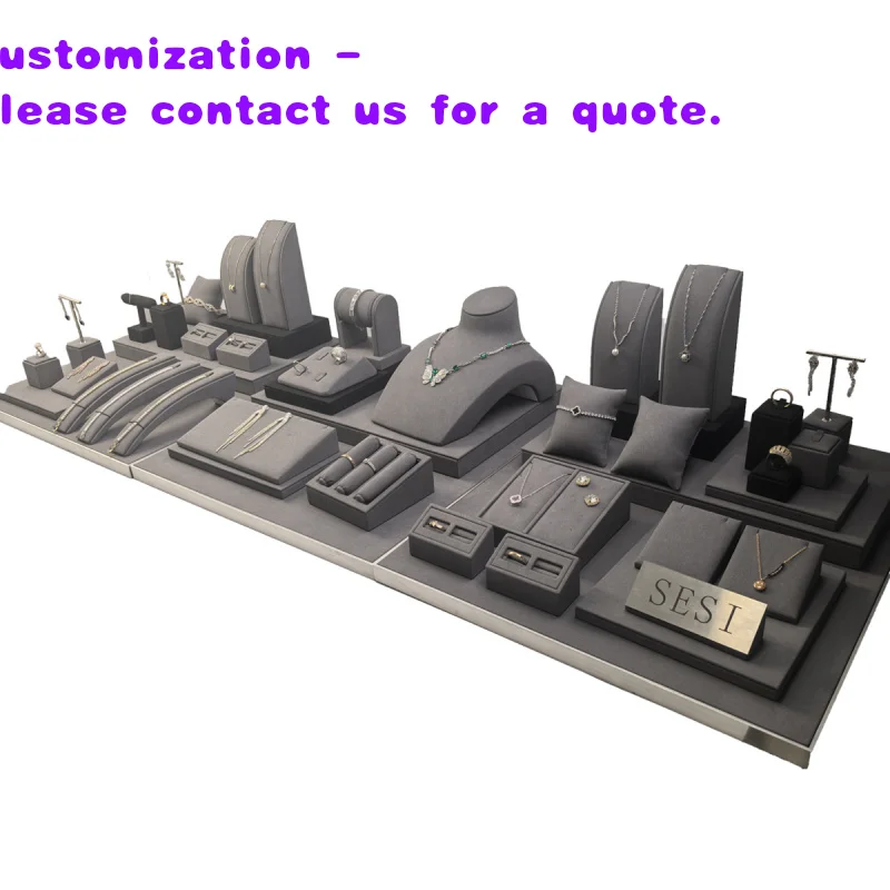 custom.Customizable Luxury Microfiber Display Stand Presentoire Pour Bijoux Jewelry Display Jewelry Store With Jewellery