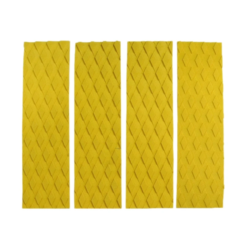 

4Pcs/Lot Surfing Front Traction Pad-SUP Deck Grip Mat Replacement with Adhesive (Yellow)