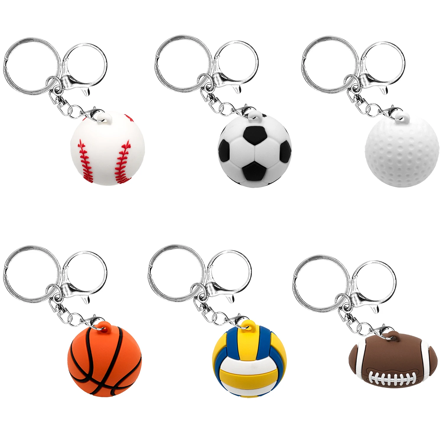 1PCS 3D Basketball Football Rugby Keychain Soccer Keyring Badminton Key Fashion Accessories Jewelry Room Key Pendants Gift