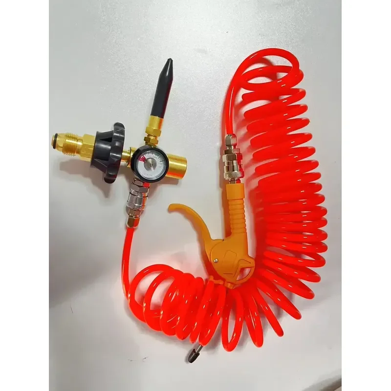 

HX0044 Portable All-Copper High-Pressure Helium Pressure Reducer for Balloon Inflation with Dual Outlet and Hose