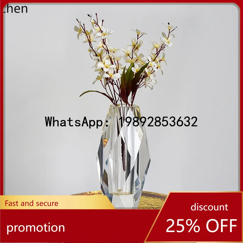 ZZ Transparent Vase Triangular Diamond-Shaped Vase Home Living Room Decorative Ornament