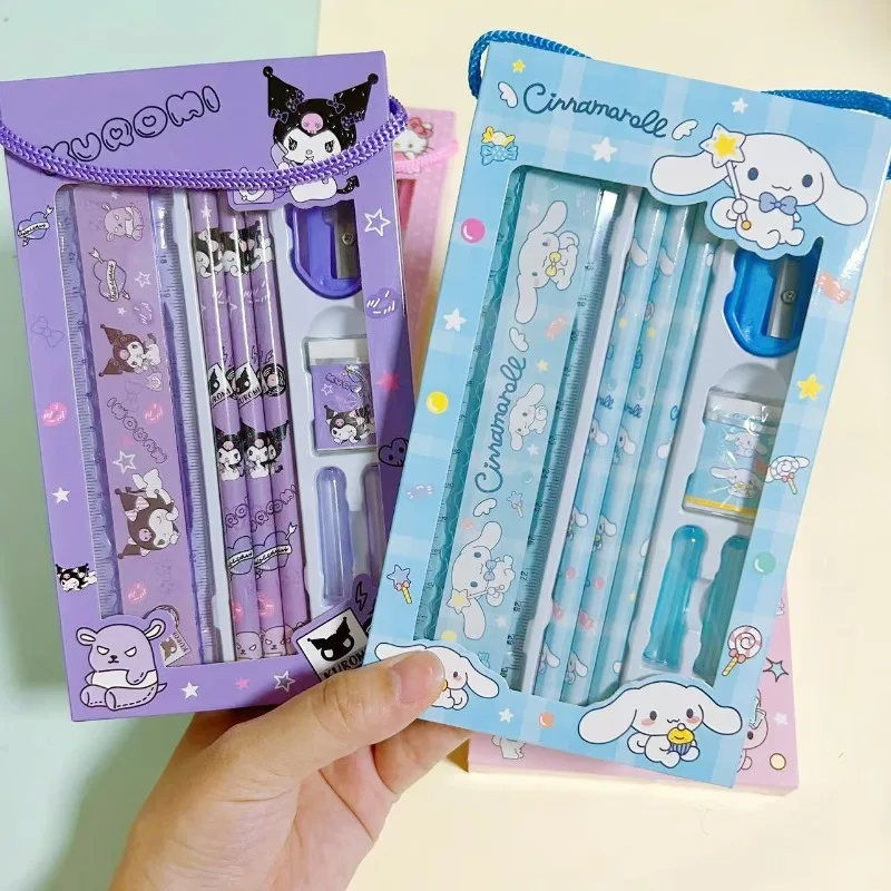 

Kawaii Hello Kitty Stationery Set Student Learning Stationery Cute Cartoon Anime Toys Office Girl Supplies Gift Wholesale
