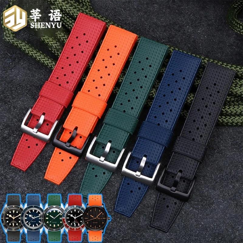 Pulseiras de relógio de silicone de 20mm 22mm, pulseiras universais de borracha à prova d'água e resistentes ao suor para relógios Rolex Seiko e Casio