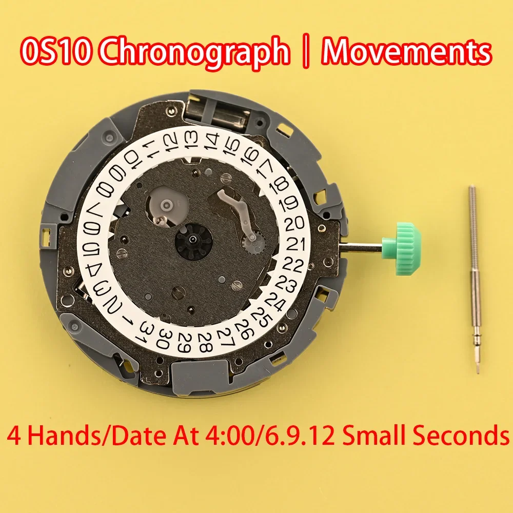 

Механизм 0S10, хронограф Miyota 0S10, часовое/минимальное/сечение при движении 4:00, хронограф, размер: 13 1/2 дюйма Высота: 4,13 мм