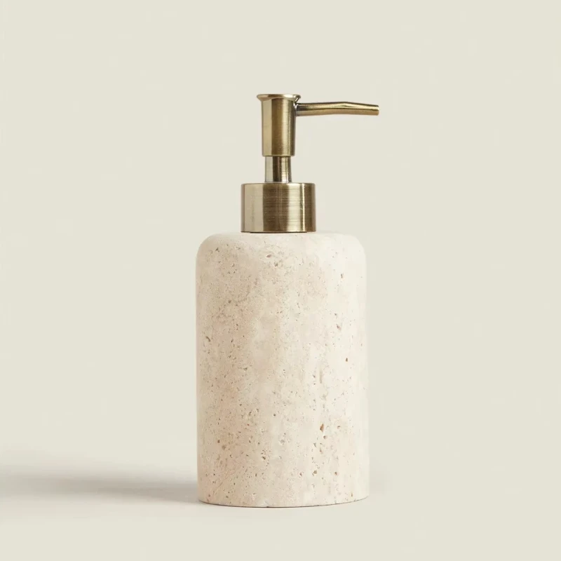 

D7.5x18CM Modern Natural Cave Stone Round lotion Bottle Design Ornament Home Hotel Bathroom Hand Wash Liquid Bottle Decoration