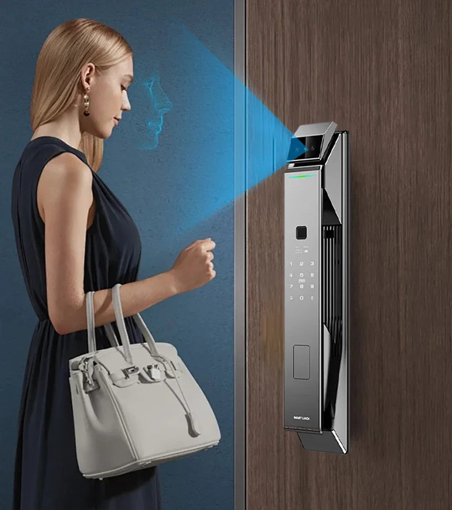 Tuya Wifi 3d face recognition smart Locks Biometric Fingerprint Password Smart door Lock Key Card security door lock