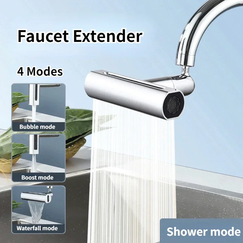 

Kitchen Faucet Extender Waterfall Outlet Splash Spout Universal 360° Rotatable Bubbler Booster Bathroom Basin Sink Tap Nozzle