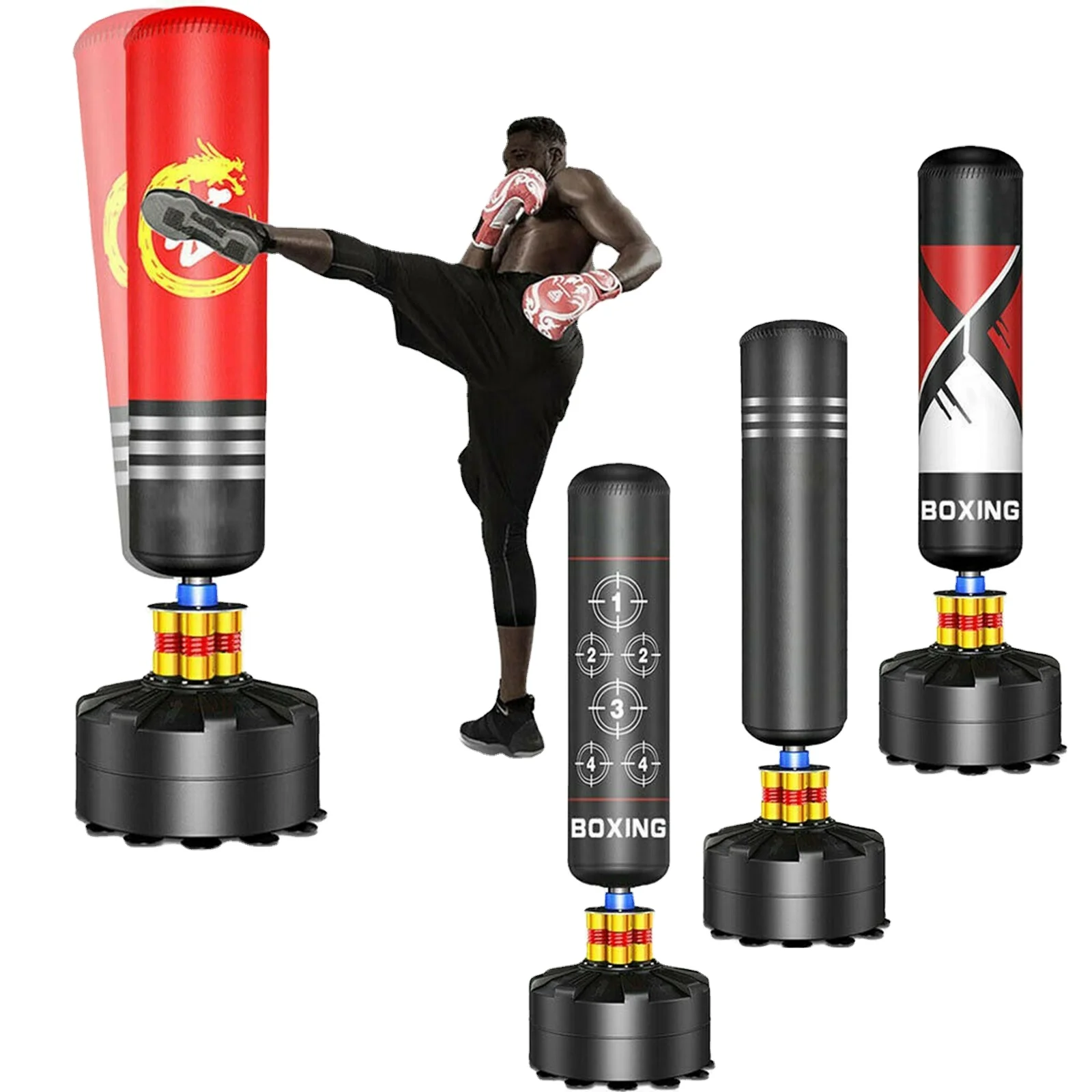 Freestanding Heavy Boxing Punching Sandbag Anti-slip Suction Cup Base Training Bag