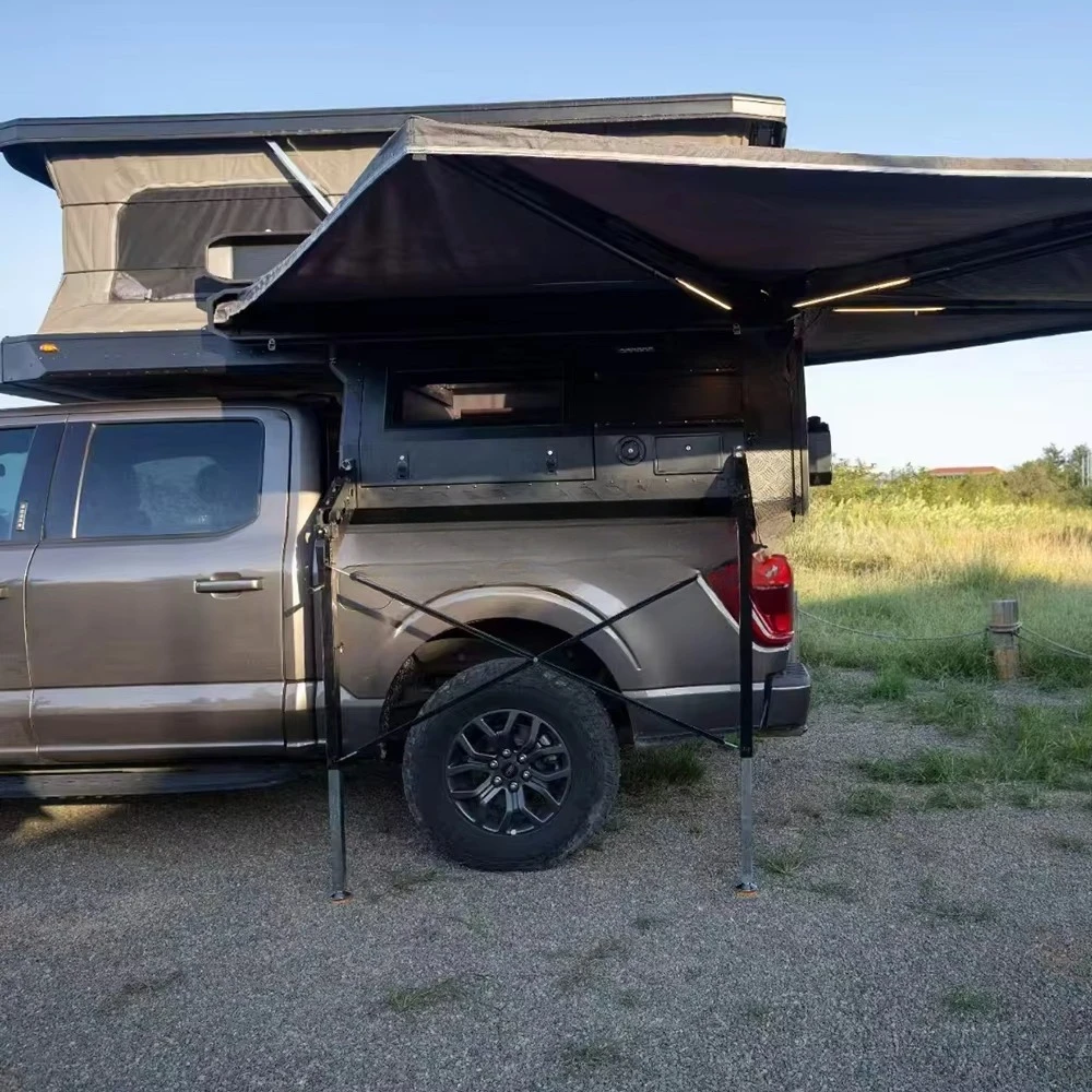 Truck Camper Kit-Aluminum Pop-Up Travel Trailer 4 Person Capacity Off-Road Ready view 3