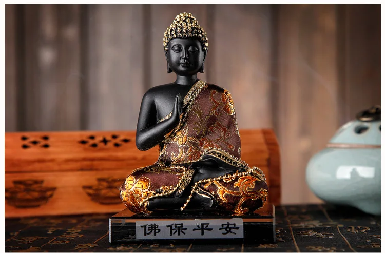 Imagem -05 - Estátua Handmade Sakyamuni Rulai Buddha Escultura em Madeira Casa e Carro Proteção Espiritual Bless Family 14cm Oferta Especial