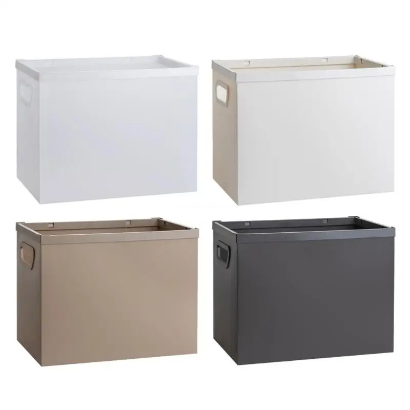 

Foldable Plastic Filing Storage Box with Handle, File Box for Office Dropship